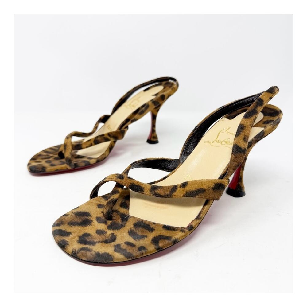 Christian Louboutin Taralita Leopard Slingback Sandals Womens Size EU 36.5